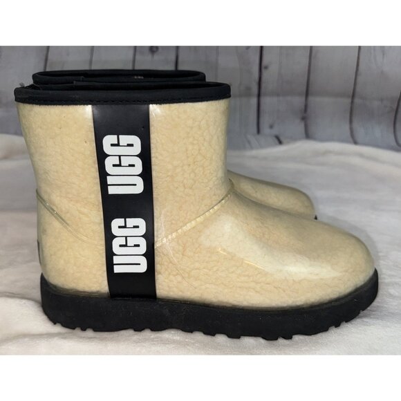 UGG Women's Classic Clear Mini Boot 1113190 Size US 9 Natural/Black - Picture 4 of 11